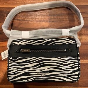 Michael Kors zebra print canvas crossbody